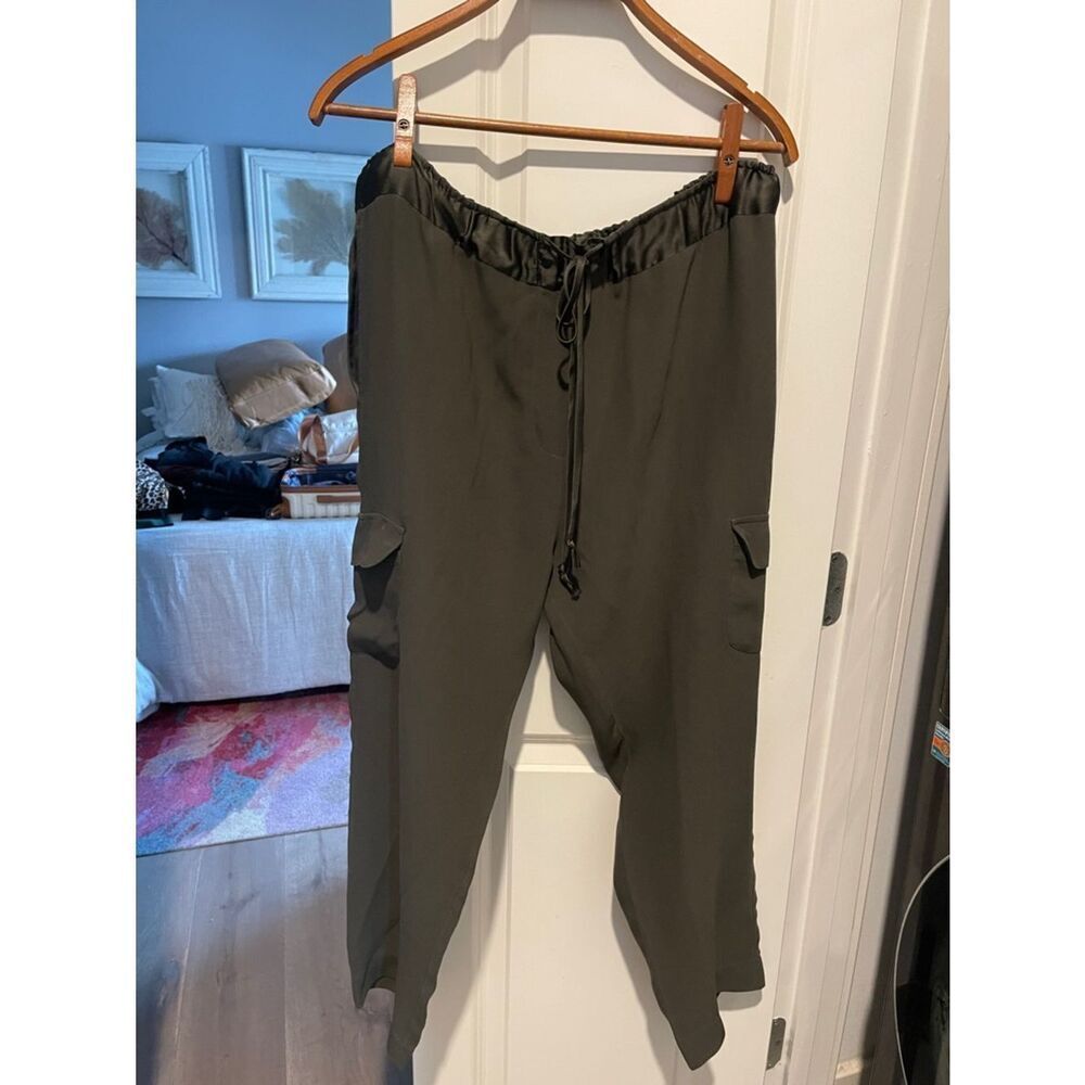Women’s Olive Green Drawstring Cargo Pants KES